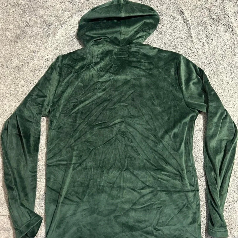Polo Ralph Lauren Mens M Green Velour Hoodie POLO RL EST 1967 Sleepwear